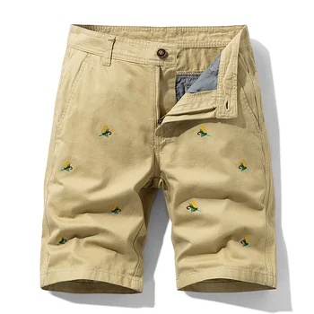 

Military Men's Shorts Summer Casual 100% Cotton Cargo Shorts Men with Pockets Embroidery Animal Short Homme Fitness Big Sizes 38