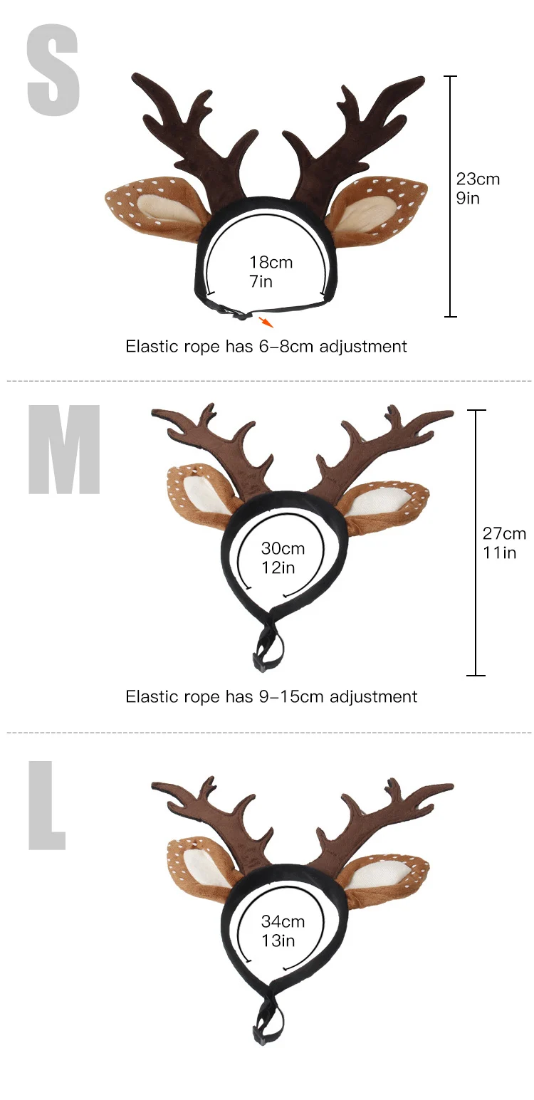 Костюм для питомцев обручи с оленьими рогами Рождественский рога головной убор эластичная лента дизайн собаки кошки рога головной убор феи