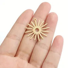

10Pcs/set Vintage Sun Flower Charms Earrings Necklace Accessories Fashion Hollow Geometric Pendant For DIY Jewelry Making Findin