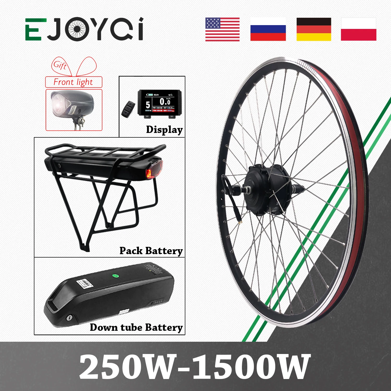 US $427.00 ebike Kit 48V 1000W 1500W kt Controller LED Display Hub Motor Wheel Electric Bike Bicycle e bike Conversion Kit with battery