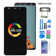 Super amoled para samsung galaxy a7 2018 a750 SM-A750F display lcd com tela de toque digitador assembléia para samsung a750 lcd