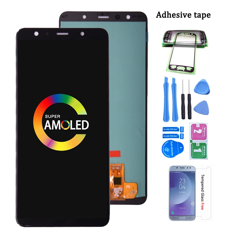 Super Amoled для Samsung Galaxy A7 2018 A750 SM A750F ЖК дисплей с сенсорным экраном дигитайзер в сборе