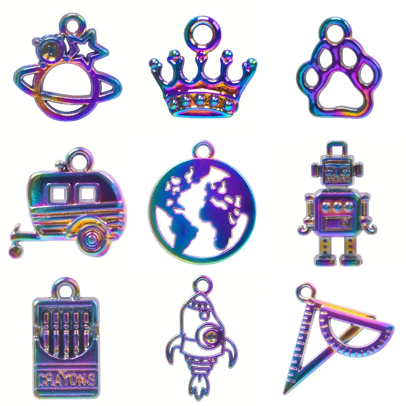 10 шт./лот кулон с изображением космической планеты мира подвески робот собака