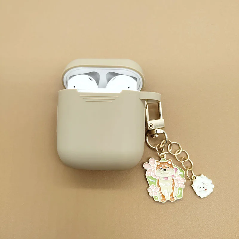 Супер милая Корейская собака брелок Декор наушники чехол s для Apple Airpods чехол силиконовый Bluetooth наушники крышка для Airpods коробка