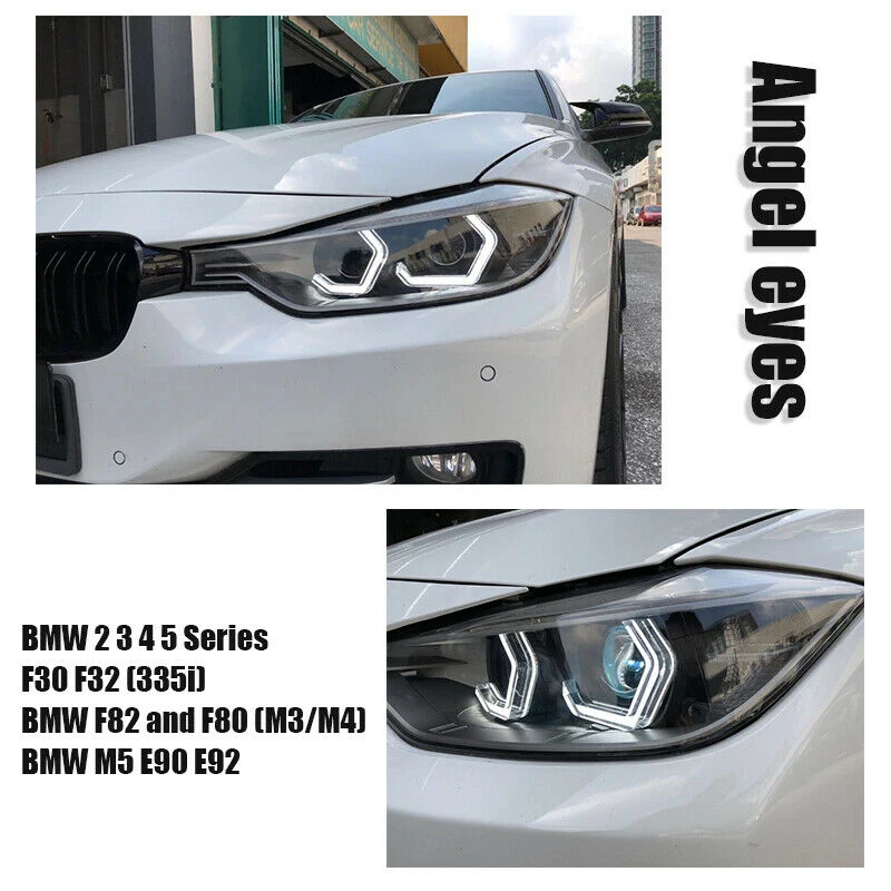 Luces LED de ojo de Ángel para coche, faros de cristal con anillo de Halo  para BMW E46, E39, E36, E38, 328i, 325i, 330i, 320i, 520i - AliExpress