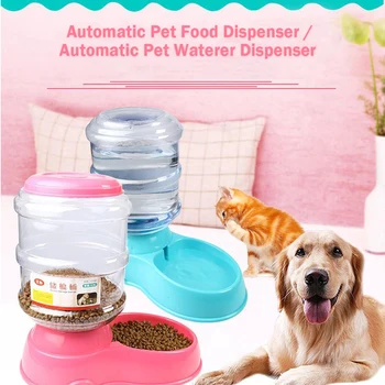 

3.8L Automatic Feeding for Dog Cat Pet Water Food Dispenser Pet Dog Cat Food Feeder Pet Dog Water Bottle Automatic Cat Feeding