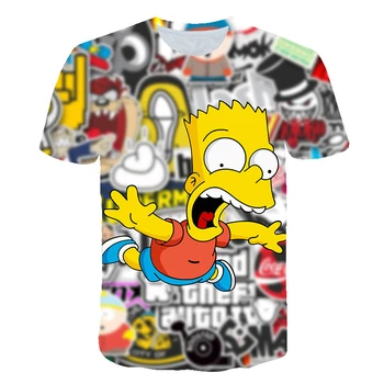 

Simpsons Anime T-shirts men's women's children's 3d t shirt Cartoon tshirt casual Harajuku Street Wearing mens clothing