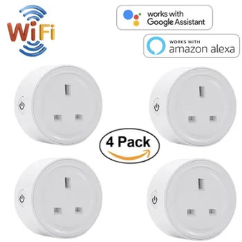 

1/2/4PC UK/US Wireless Smart Socket Power Plug WiFi Socket Switch Timing Voice Control With Amazon Alexa Google Home APP Control