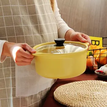 

Ceramic Pot Stew Milk Pot High Temperature Dry Burning Casserole Soup Pot Gas Open Fire Direct Burning Heat Cooker kitchen pots