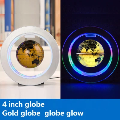 RGB Декоративный Магнитный левитационный Плавающий глобус Карта мира с светодиодный светильник с электромагнитом и датчиком магнитного поля - Испускаемый цвет: RGB
