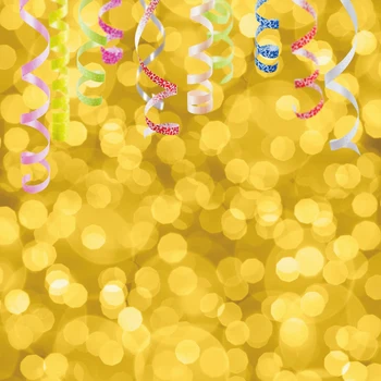 

Laeacco Yellow Polka Dots Light Bokeh Ribbon Party Decor Love Baby Photography Background Photo Backdrop Photocall Photophone