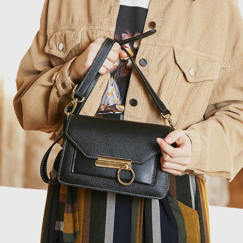 

Summer Bag Women's 2019 New Style Korean-style Single-shoulder Bag for Women First Layer Cowhide Messenger Bag Leather Packet Ve