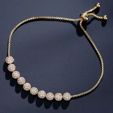 UILZ, новинка, рождественские подарки, регулируемый браслет, Роскошный Полный Круглый Блестящий Кристалл CZ для женщин, свадебные ювелирные изделия для женщин UB2059