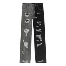 Pantalones vaqueros rasgados estilo Hip Hop para Hombre, Jeans Retro, holgados, con agujeros, estilo Punk, 2021