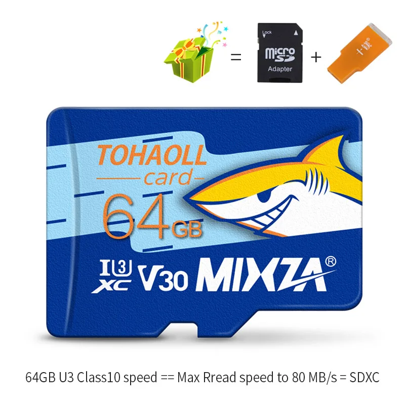 Карта памяти MIXZA HY, 256 ГБ, 128 ГБ, 64 ГБ, U3, 80 МБ/с./с, 32 ГБ, Micro sd карта, класс 10, UHS-1, флеш-карта, память, Microsd, TF/sd карта s - Емкость: U3 64GB