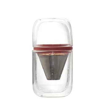 

New Portable Glass Coffee Pot Drip Filter Tools with V60 Stainless Steel Cone Filter Coffee Percolator Set for Travel Use