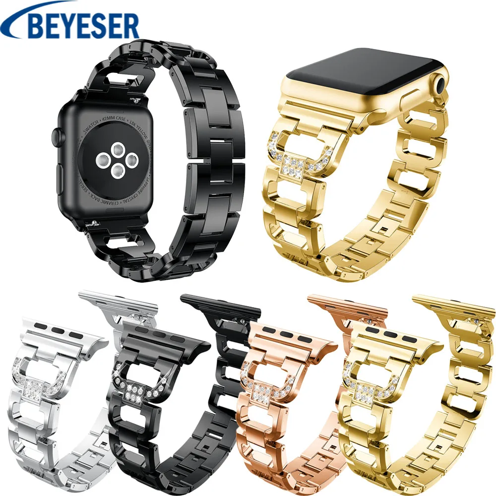 

Rhinestone Strap Suitable for Apple Watch 38mm 42mm 40mm 44mm band for apple watch series 5 4 3 2 1 stainless steel bracelet