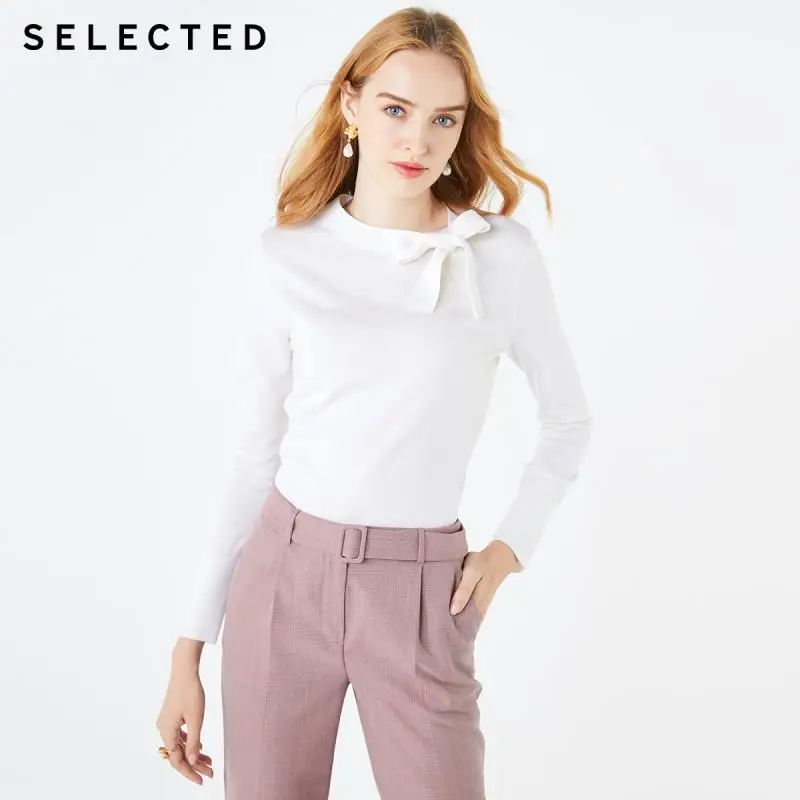 SELECTED Women's 100% Wool Lace-up Knit Sweater SIG|419424509 | Женская одежда