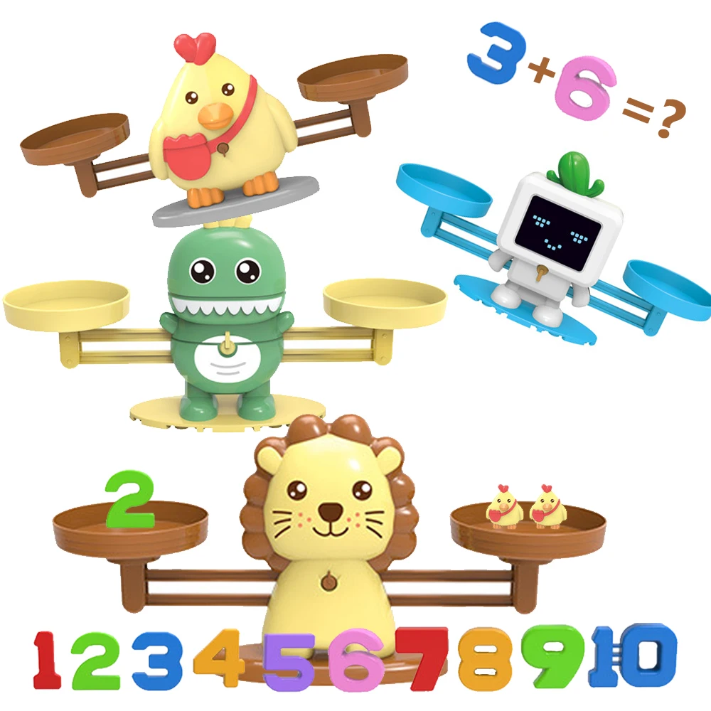 Kids Balance Scale Includes 20 Weights Math Learning Game for Preschool Toy