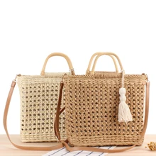 

Casual Hollow Out Straw Bags for Women Fashion Weave Beach Bag Women Handbag Tote Bali Shoulder Crossbody Bag 2021 Bohemia Purse
