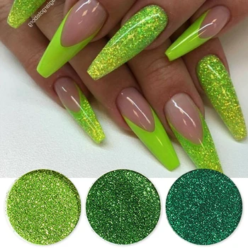 

6 Boxes/Set Colorful Nail Art Glitter Tips Purple Yellow Chrome Pigment Dust UV Gel 3D Nail Decoration DIY Accessories