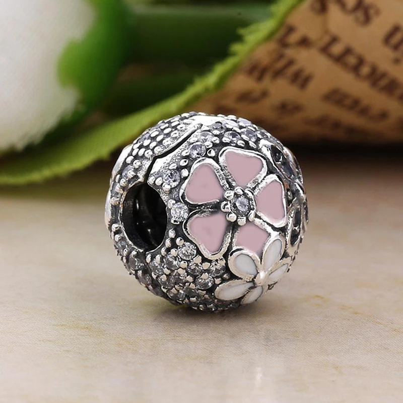 Free Shipping Authentic 925 Sterling Silver Poetic Blooms Fixed Clip Charms Fit Original Bracelet For Women DIY Jewelry Beads | Украшения и