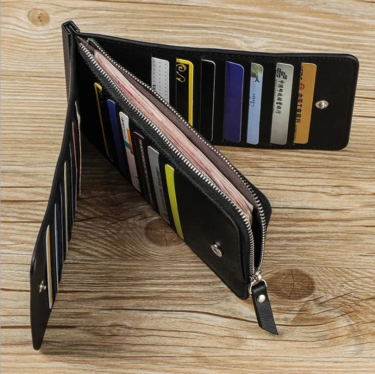 

Men Verticle Card Bit More Wallet Wallet RFID Antimagnetic Credit Card Holder Ultra-Thin Multi-functional Bank Card Holder