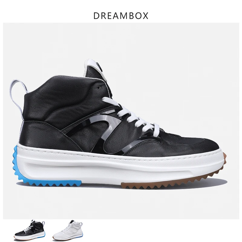 

High-top shoes men's leather thick-soled increase versatile casual shoes new fashion shoes European street popular logo men's Ma