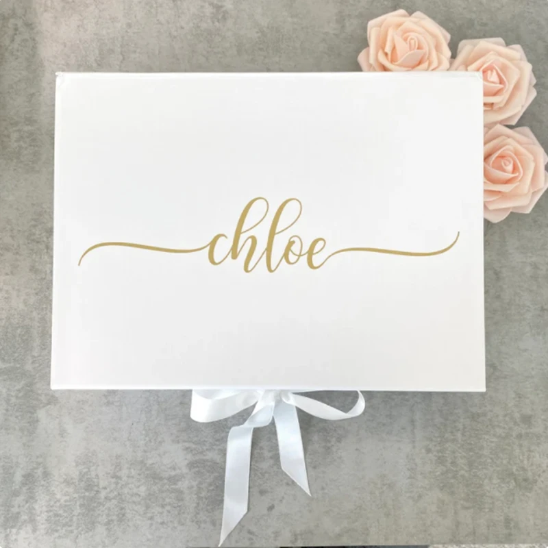 

Customized luxury gift box,Real Foil calligraphy,Bridesmaid,Groomsmen,Maid of Honor,Best Man Proposal Box,Box color is optional