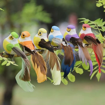 

12PCS Fake Craft Birds Artificial Foam Feathers Mini Decoration Simulation Table Garden Party Decorations Kids Wedding