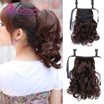 

AOOSOO 6 colors of short curly ponytail hair heat-resistant synthetic drawstring ponytail women's wig curly ponytail
