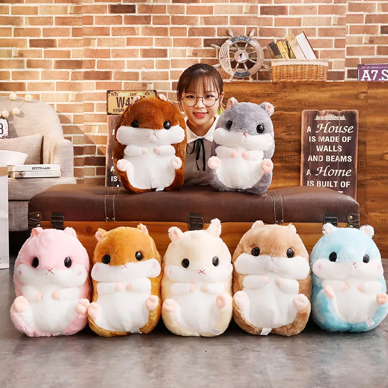 

Cute Hamster Pillow And Blanket Plush Toys Hamster Doll Blanket Dual Purpose Large Size Airable Cover
