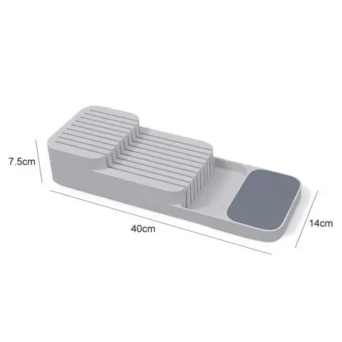 Лоток Вставка столовая ложка посуда разделитель Органайзер кухонный ящик компактный - Цвет: Grey1