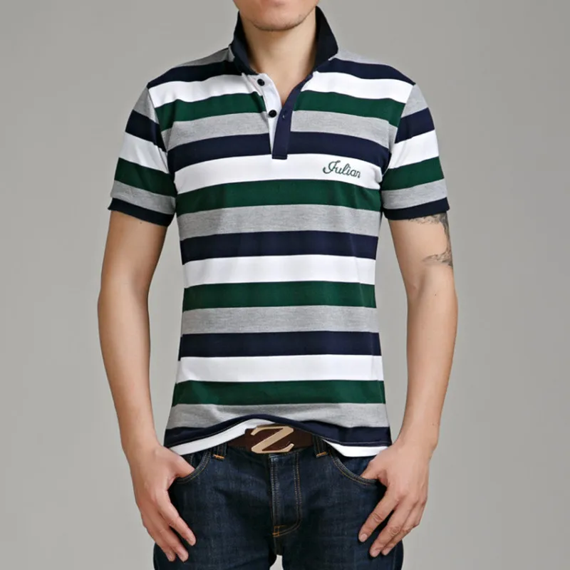 England Style Striped Nice Brand Fashion Polo Shirts Short Sleeve Men Summer Cotton Breathable Tops Tee ASIAN SIZE M-5XL