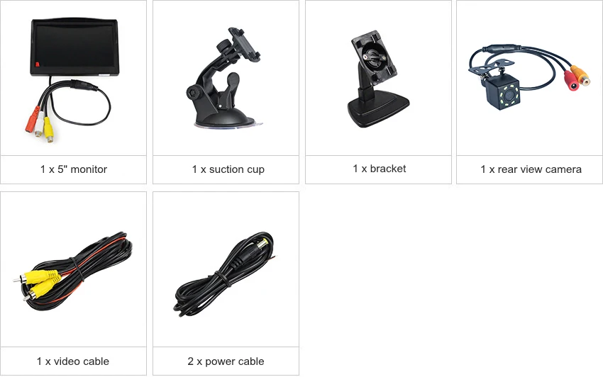 DIYKIT, 5 дюймов, 800x480, HD автомобильный монитор, водонепроницаемый, задний, 8 x светодиодный, цветной, ночное видение, резервная камера заднего вида, автомобильная камера с монитором