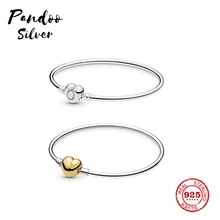 Мода Шарм серебро 925 копировальный браслет, регулируемый браслет с шармами цепи безопасности Сделай Сам браслет из бусин женский ювелирный подарок с логотипом