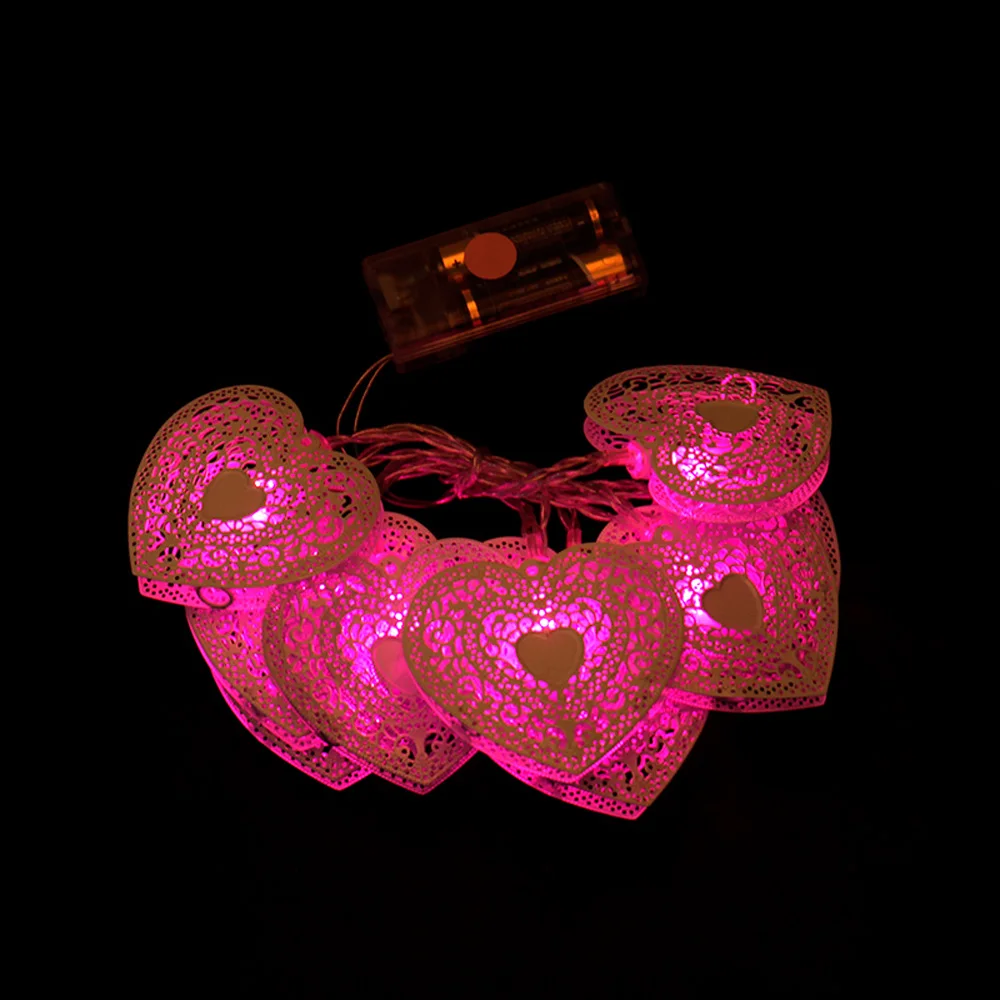 Светодиодный светильник в виде сказочных огней с сердечками и сердечками для рождественской свадебной вечеринки