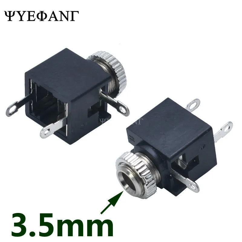 

10Pcs PJ-301M 3.5mm Mono Channel Audio Connector 3 Pin DIP Headphone Jack Socket With Nut PJ301M