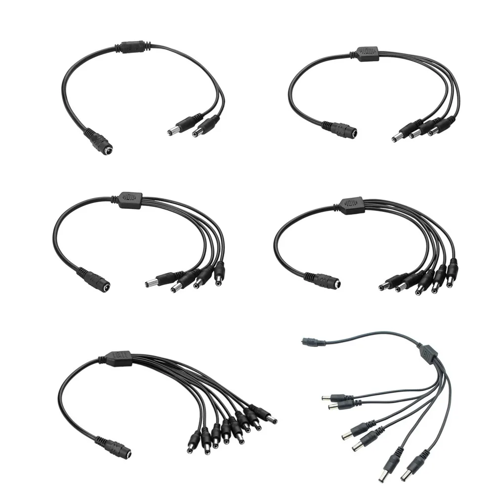 

DC Cable Splitter cable LED Extension cable connector Plug 2,1x5,5mm 1T2 1T3 1T4 1T5 1T6 1T8