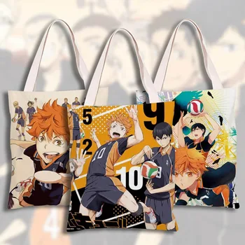 

Vollyball Boy Printed Shoulder Bag Anime Haikyuu Collage Single Travel Canvas Handbag For Women Men Shopping Shoulder Bag