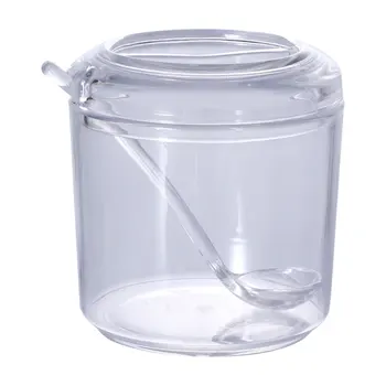 

1PC Nontoxic Durable Household Practical Acrylic Spice Storage Box With Spoon Pepper Tank Spice Jar