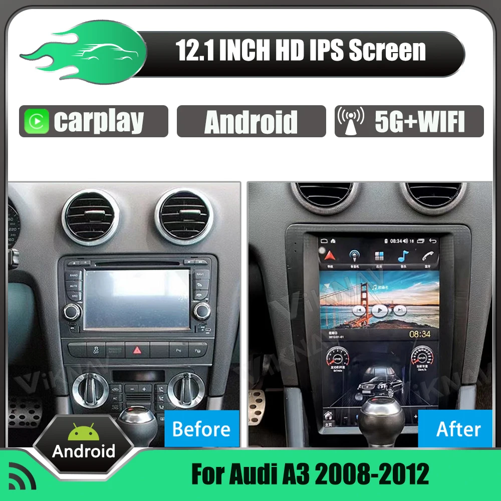 

12.1 inch Android 128G Car Radio For Audi A3 2008-2012 Touch Screen Multimedia DVD Player GPS Navigation Car Stereo Reciever