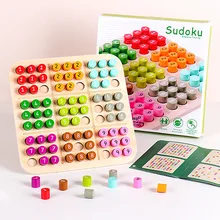 Sudoku en bois pour enfants, planche d'entraînement à la logique des échecs, jeu de raisonnement, d'intelligence, cadeaux