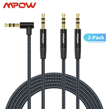 

2PACK Mpow 3.5mm Male to Male AUX Audio Cable 1.2m/4 Feet Gold-plated Connector Universal Audio Cable For Speaker PC Car Stereo