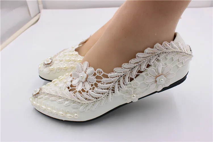 Sorbern Wheat Ears Ivory Pearls Flower Fancy Flats For Wedding