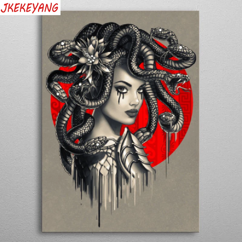 5D DIY квадратная/круглая алмазная живопись Medusa вышивка крестиком стразы