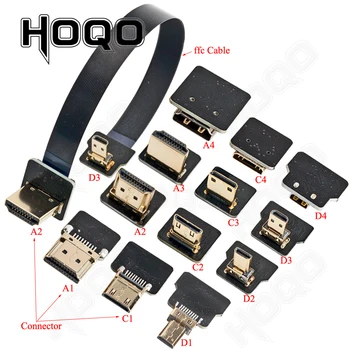 

FPV HDMI,HDMI Ribbon Cable,90 Degree Micro /Mini HDMI to Standard HDMI PCB Connectors 20pin