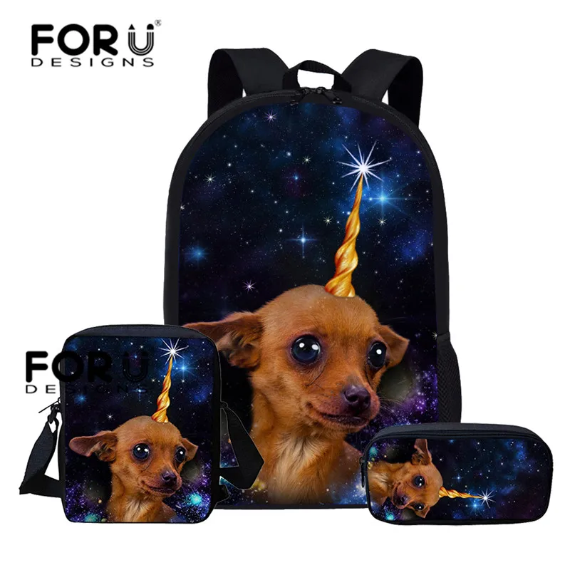FORUDESIGNS/Школьные сумки с жемчужной собачкой; рюкзак; школьный рюкзак для детей; рюкзаки для девочек; школьные рюкзаки; Mochila
