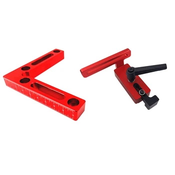

2 Pcs Hardware Accessories: 1 Pcs L-Shaped Positioning Plate Fixing Clip & 1 Pcs Type 30 Woodworking Chute for Plugs