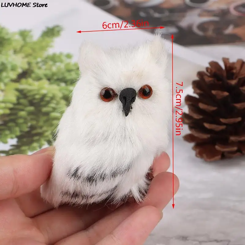 Cute Owl White Black Furry Christmas Bird Ornament Decoration Adornment Simulation For Home Decor Gift | Дом и сад